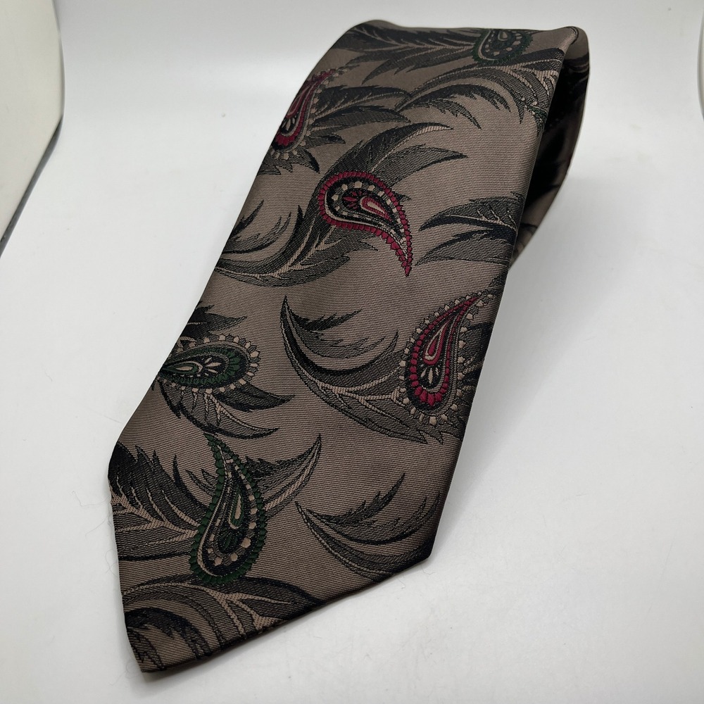 Rohde Royce‎ Paisely & Floral Tie Art to Wear Suit Necktie Polyester-Silk Blend